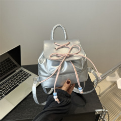 This year's popular fashion Korean style women's bow casual bag 2024 new versatile ins backpack for going out