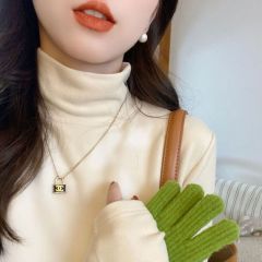 Super soft and waxy double-sided German velvet turtleneck bottoming shirt for women in autumn and winter new style Internet celebrity solid color versatile warm brushed top trendy