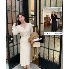 1642 medium-length temperament sweater dress for women autumn and winter new style inner knitted skirt bottoming dress