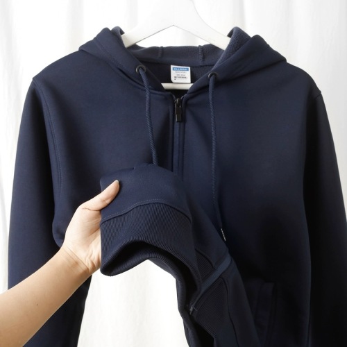 1% cotton surface Chinese cotton 320g/420g solid color new autumn and winter cardigan zipper sweatshirt jacket