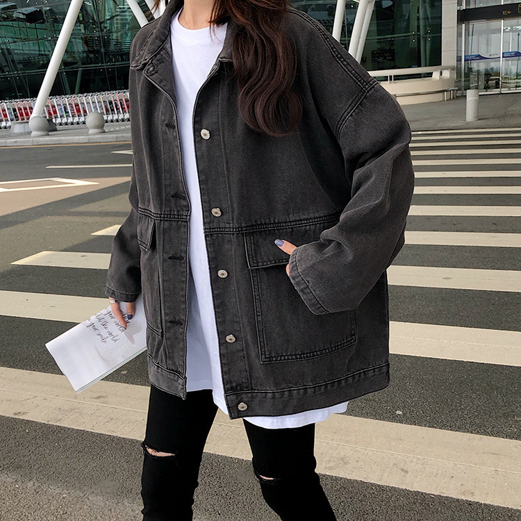 Spring and Autumn Denim Jacket Women's Loose, Slim and Versatile New Korean Style Large Size Fat MM Student Top Ins Trend