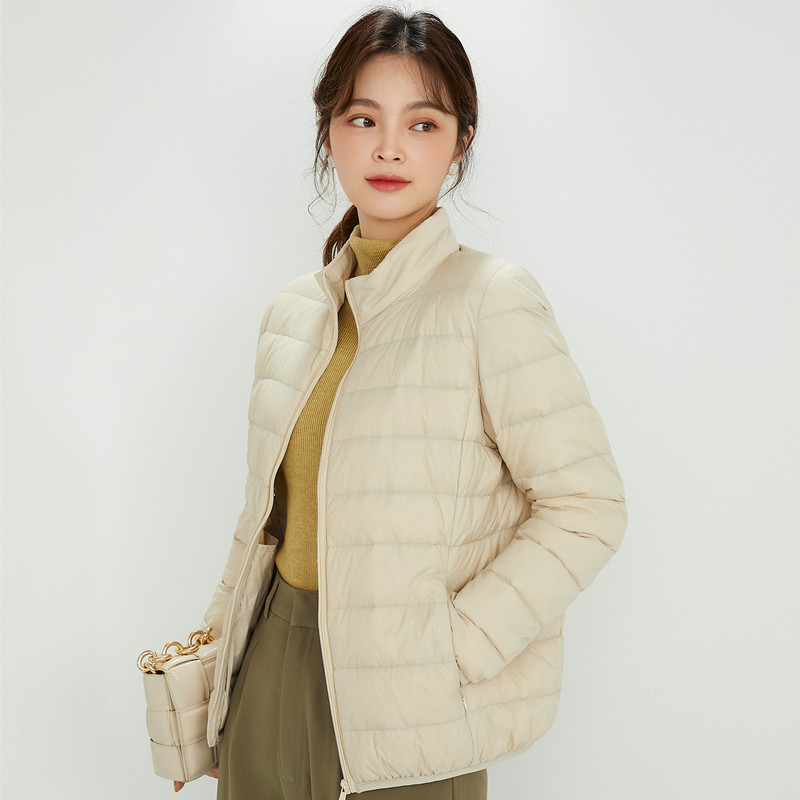New autumn and winter thin down jacket women's thin stand collar lightweight short winter women's jacket