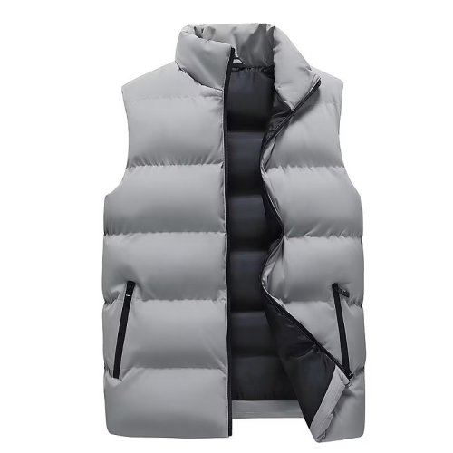 Can be returned and exchanged in second batch, autumn and winter cotton vest, solid color jacket, casual sports warm large size top