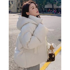 Little girl student down jacket 2024 winter new thickened short cotton jacket bread coat