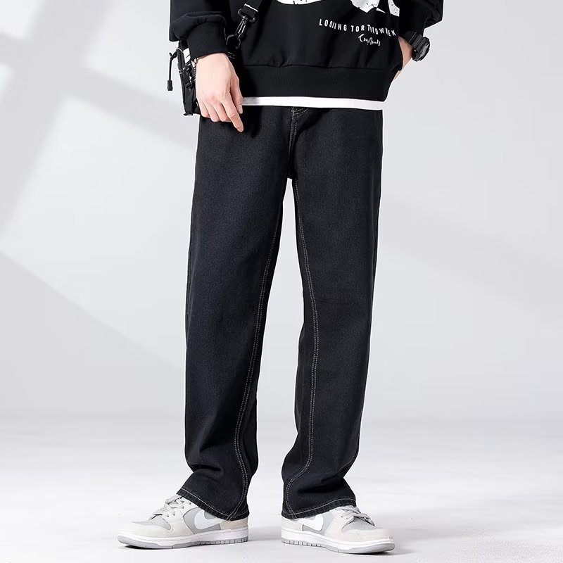 Men's jeans, men's loose trousers, men's jeans, men's black straight men's trousers
