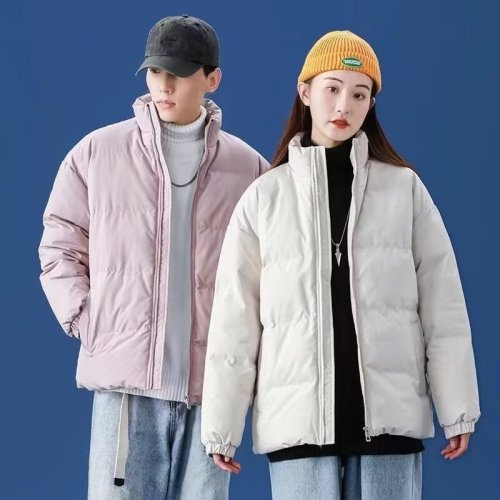 Can be returned or exchanged in second batch, new winter couple's cotton coat, thick bread coat, men's loose stand-up collar warm coat