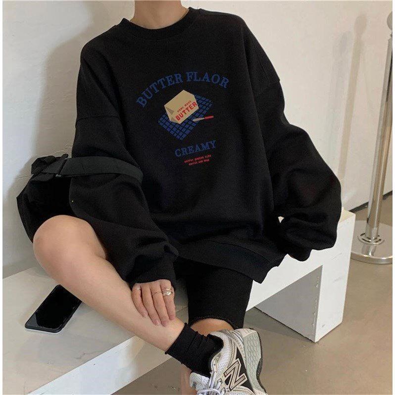 Japanese vintage sweatshirt for women spring and autumn Korean style loose thin jacket ins student pullover top