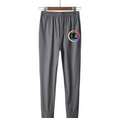 Summer new quick-drying pants for men, thin nine-point pants for women, loose sports breathable leg-cinch elastic ice silk trousers
