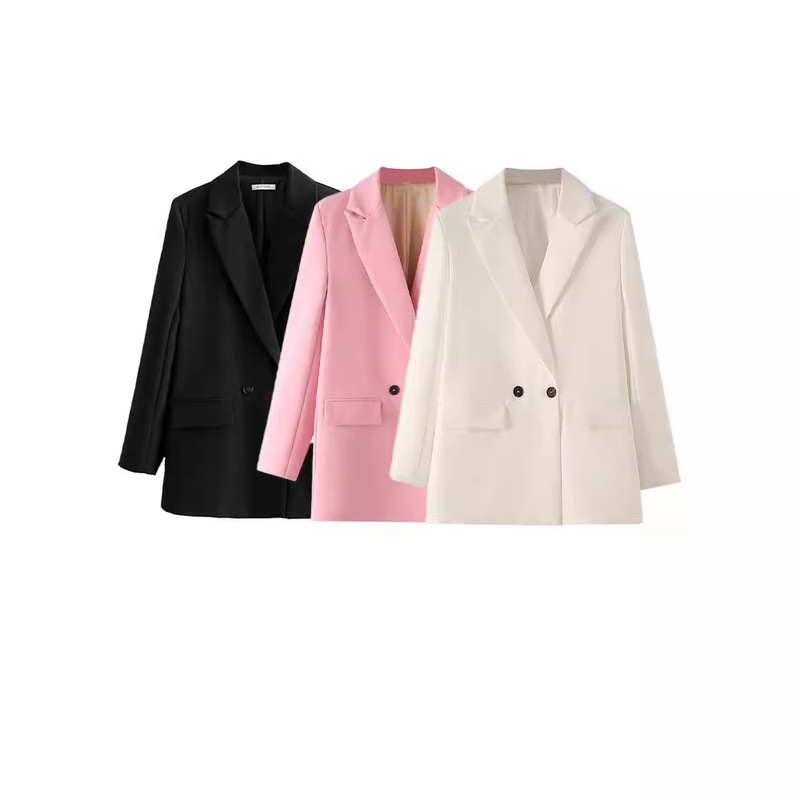 Classic suit for women commuting 2024 spring and autumn fashion European and American style two-button loose jacket