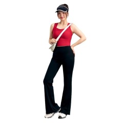 Women's plus size yoga pants with high waist, tummy control, nude feel, slim fit fitness pants, fat mm elastic slimming bell bottoms