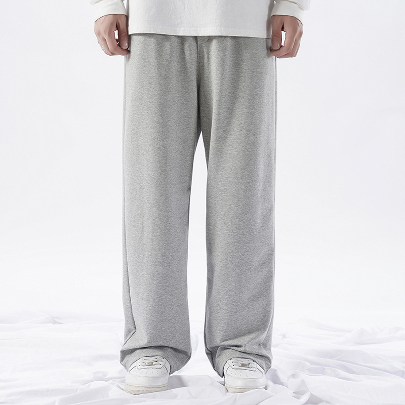 Gray straight pants, versatile sports pants, sweatpants, men's spring and autumn, autumn American men's loose trousers, casual pants