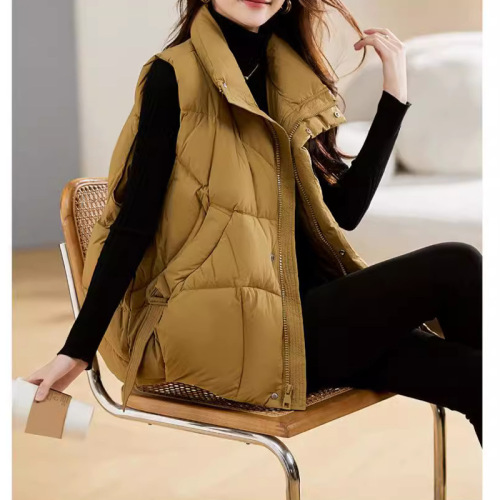 Thin down vest women's short Korean style short down vest women's white duck down sleeveless down jacket wholesale