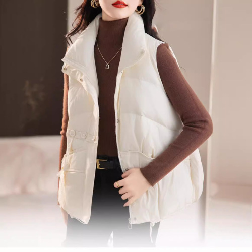 Down vest women's short Korean style short down vest women's white duck down sleeveless down jacket vest wholesale