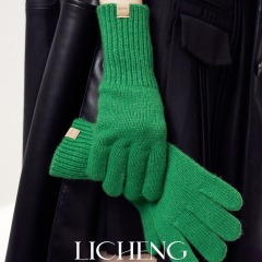 Hidden Moon Touchable Warm 100% Australian Wool Gloves Women's Autumn and Winter Warm Seamless Knitted Extended Finger Gloves