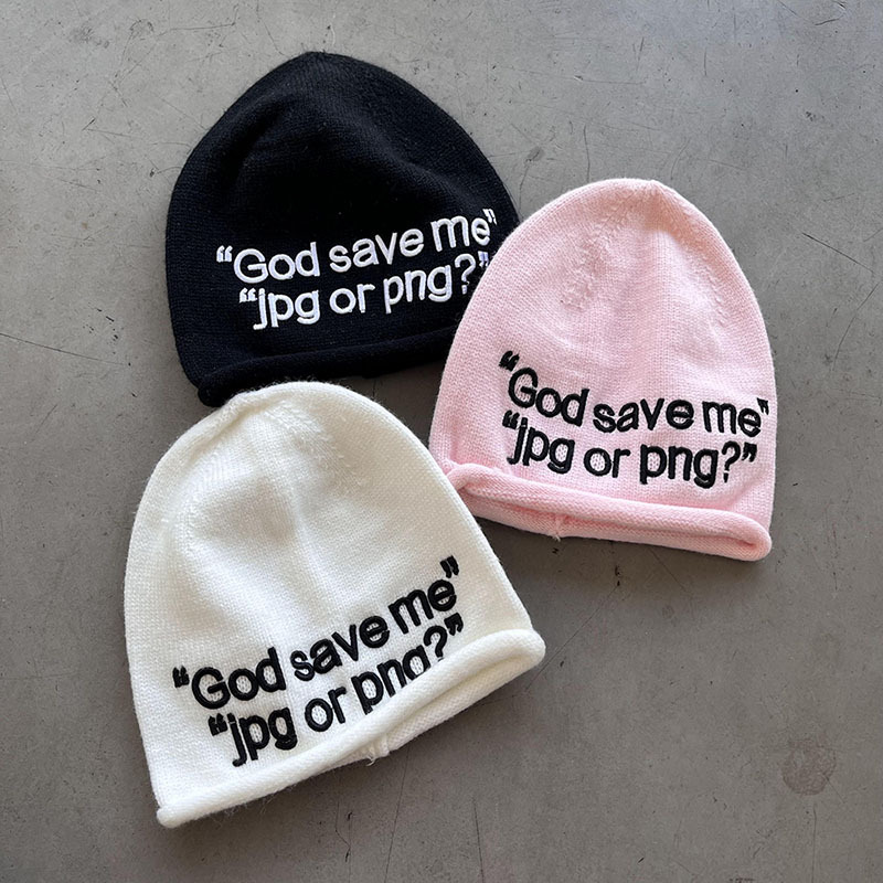 Fashion trendy brand English letter embroidered woolen hat pile hat autumn and winter women's warm ear protection street men's hip-hop hat