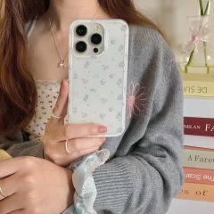 Korean style ins fresh blue small floral suitable for iPhone14ProMax mobile phone case 12 Apple 13 female 14Pro