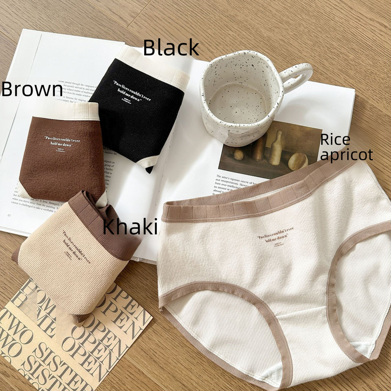 C533 Autumn and winter brushed girl underwear Maillard style fashion versatile briefs for women