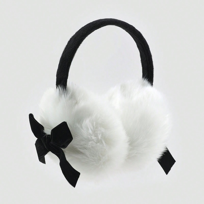 Autumn and winter cute earmuffs creative bow plush warm earmuffs girls anti-cold Y2K girl heart earmuffs