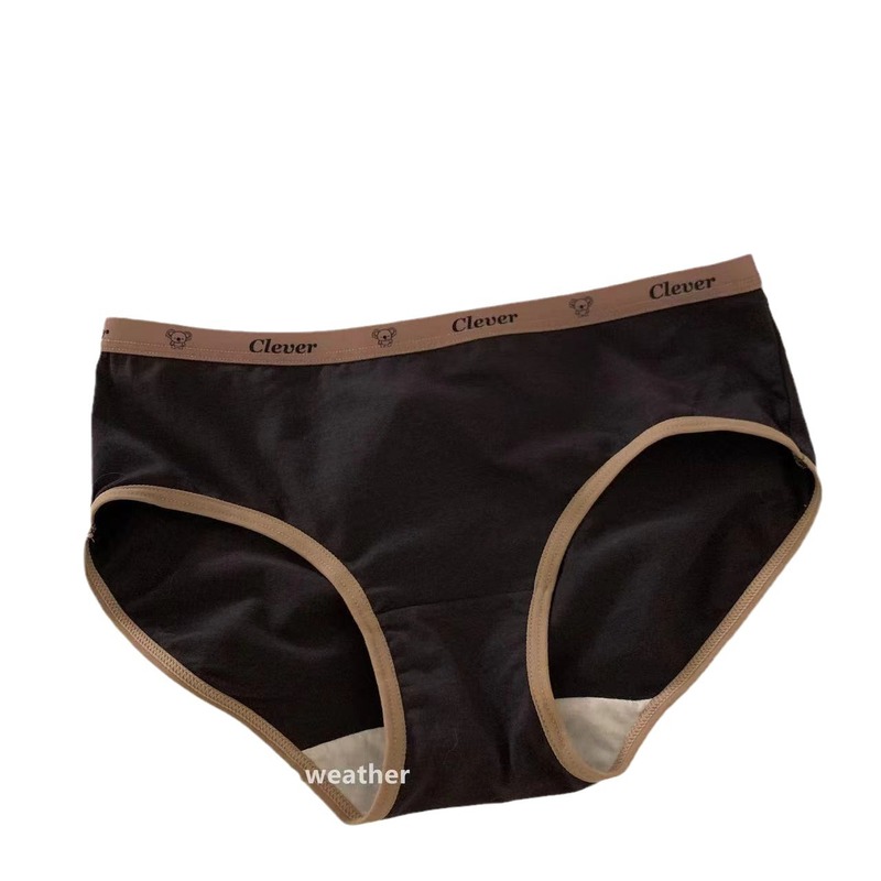 7A Antibacterial, Soft, Breathable and Comfortable Letter Waist Solid Color Pure Cotton Crotch Simple Sports Cute Women’s Briefs for Women