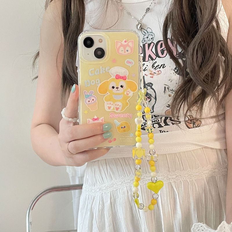 Double-layer printed cake dessert shop suitable for iphone15Pro cartoon max apple 14 mobile phone case 11 women 12 proof