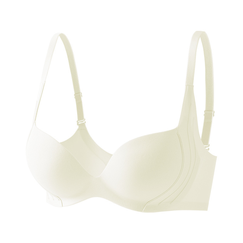 Seamless nude-feeling underwear for women with small breasts that push up and appear larger, adjustable fixed cup upper support auxiliary breast anti-sagging bra