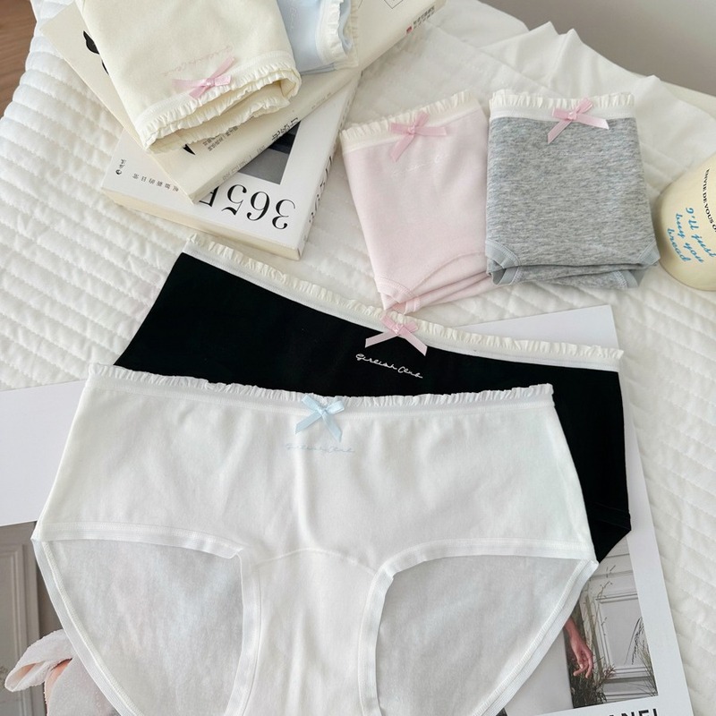 N9159 pure sweet ballet girl style pure cotton underwear type A baby cotton full pants 7A antibacterial extended bottom crotch