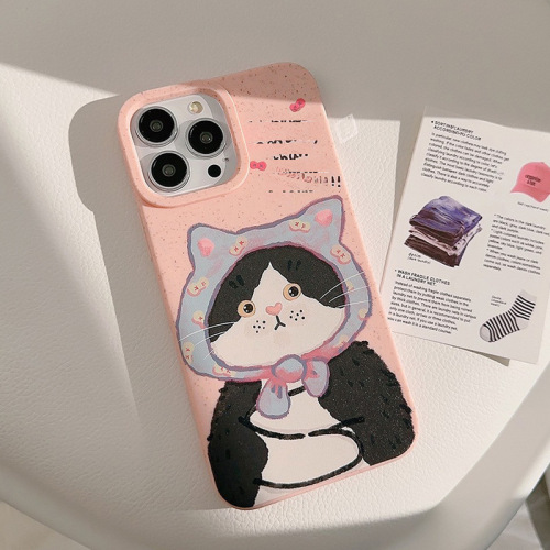 Oil painting funny cat suitable for 15 Apple 14 ProMax mobile phone case 13 original iPhone 12 frosted 11 soft case