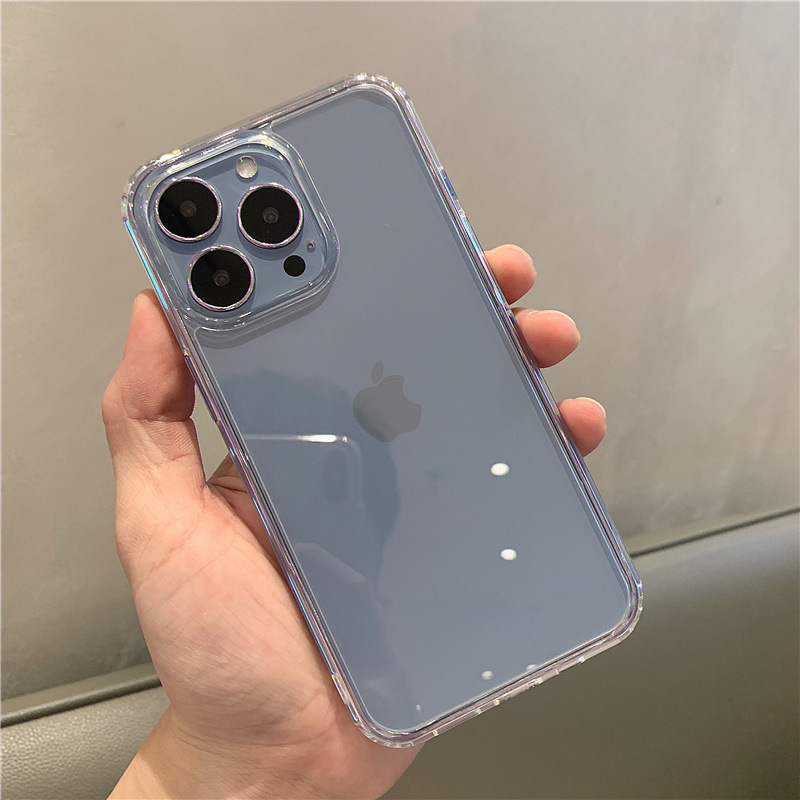 Suitable for iPhone15 acrylic inner anti-fall transparent mobile phone case Apple 14pm large hole hard bottom mobile phone protective case