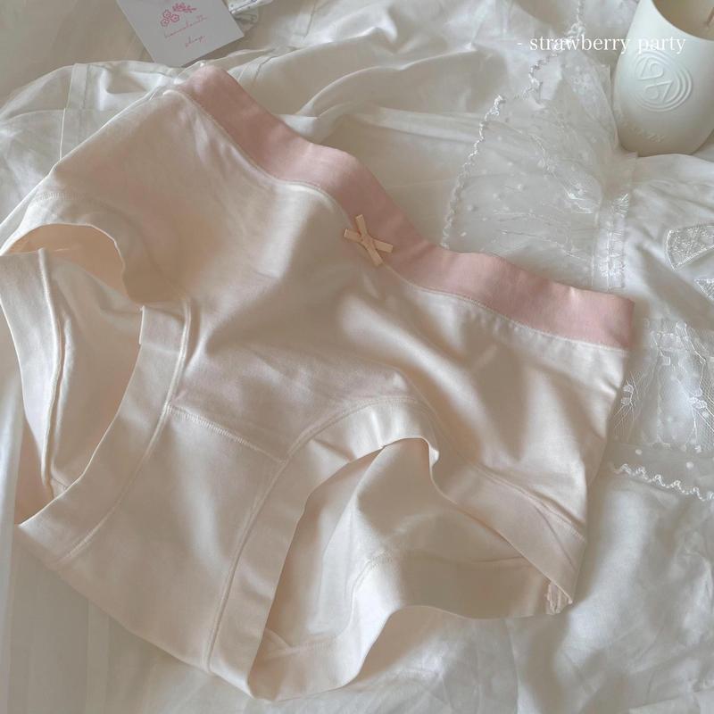 Raspberry milk jelly ~ soft girly contrasting color simple type A baby cotton underwear for girls pure cotton antibacterial female briefs