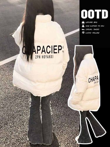 Down cotton coat for women in winter 2024 new style fashionable and loose casual Korean style cotton coat warm bread coat