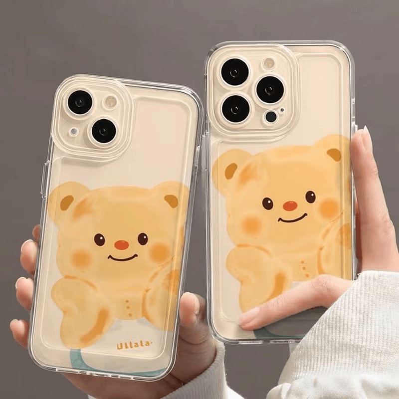 Butter cute little bear suitable for Apple 15/14/13 promax mobile phone case 12/11 cartoon xr/xs anti-fall