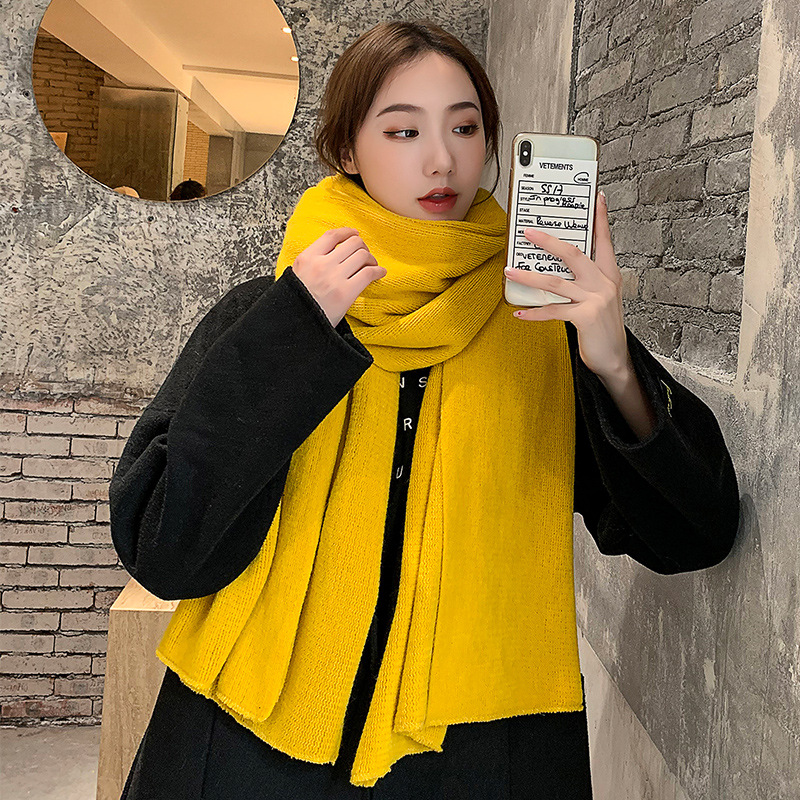 Cross-border scarf women's scarf winter warm solid color imitation cashmere scarf men's shawl winter scarf