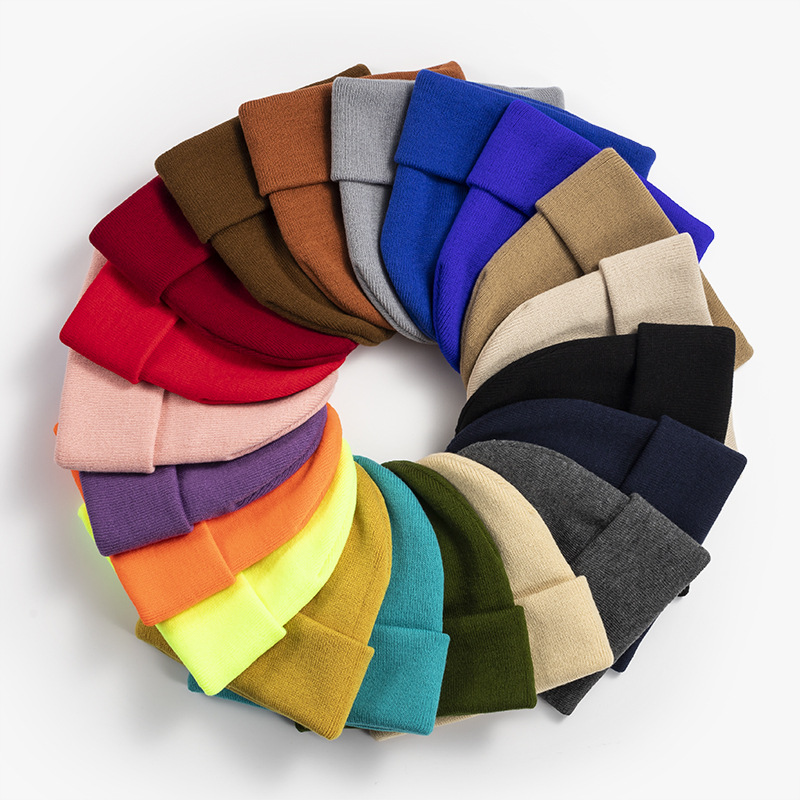 Autumn and winter solid color woolen hat foreign trade cross-border warm ear protection knitted hat women ins style Korea can customize logo wholesale