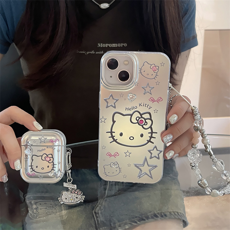 Tianku electroplated silver cat suitable for Apple 14ProMax mobile phone case iPhone13 anti-fall 12/11 all-inclusive
