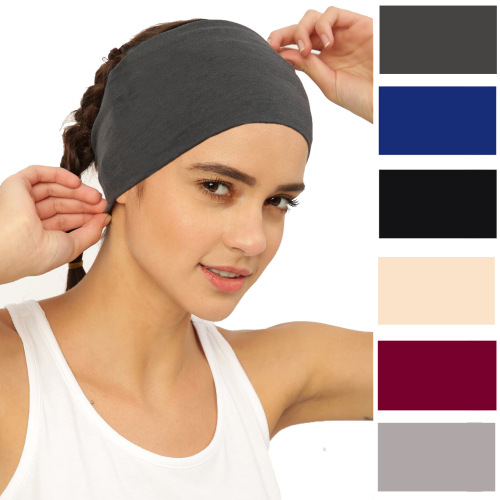 Wide-brimmed elastic hairband for women's sports yoga headband European and American retro sweat-absorbent elastic headscarf antiperspirant hair accessories