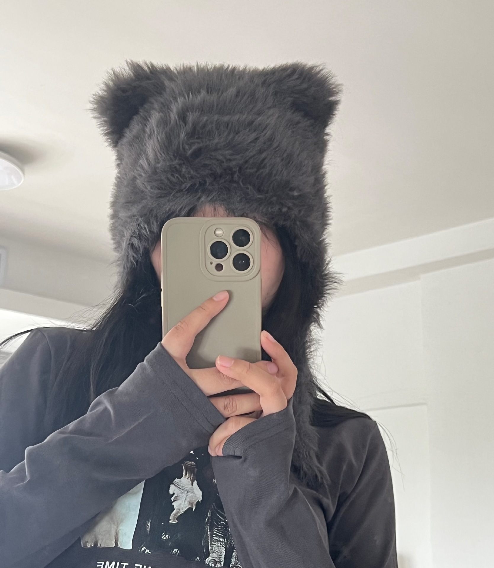 Autumn and winter warm ear protection lanyard cute plush hat for women playful ear lace Lei Feng hat soft waxy bear hat