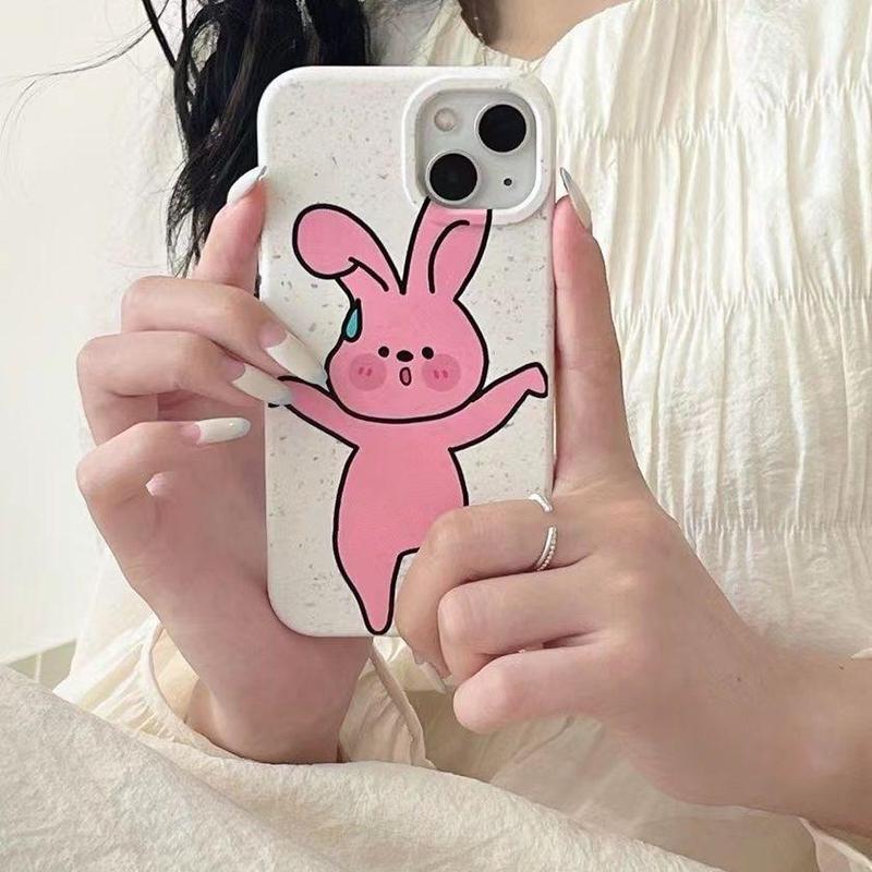 Pink cute kung fu bunny protective cover iphone14promax apple 13 mobile phone case 12 all-inclusive anti-fall