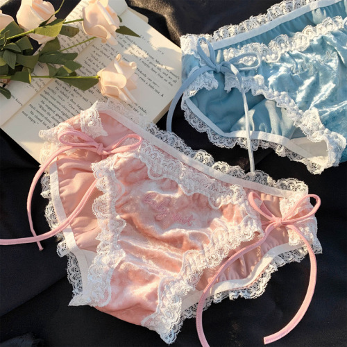 Lolita Japanese lace panties for women, low-waisted bow, sexy pure desire, cute and comfortable girl briefs