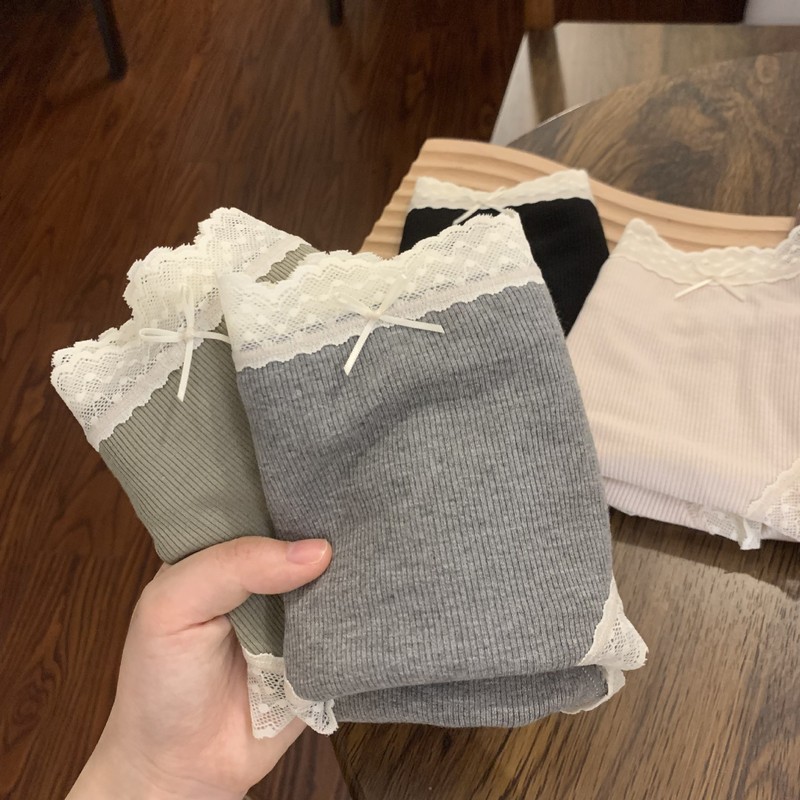 Lace underwear for women sexy new style comfortable breathable antibacterial crotch girls mid-waist summer thin large size briefs