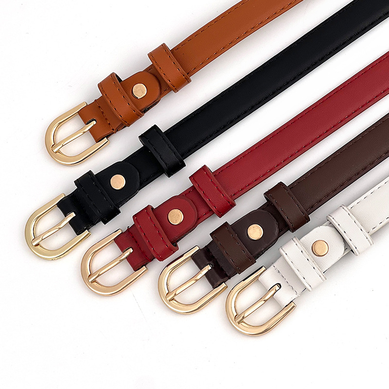 Belt women's jeans fashion decorative thin belt ins style simple black belt trend