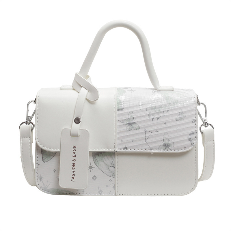 2024 Western style spliced ​​shoulder crossbody bag ins fashion simple casual handbag wholesale cross-border small square bag