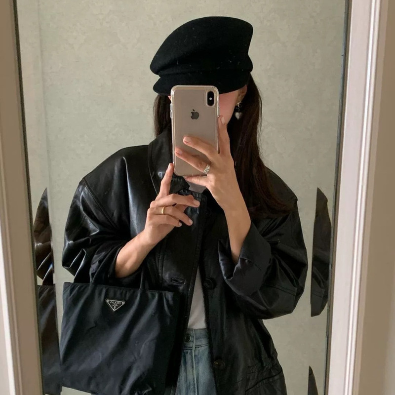 Japanese pure wool newsboy hat women's autumn and winter peaked cap showing face small beret woolen hat trend