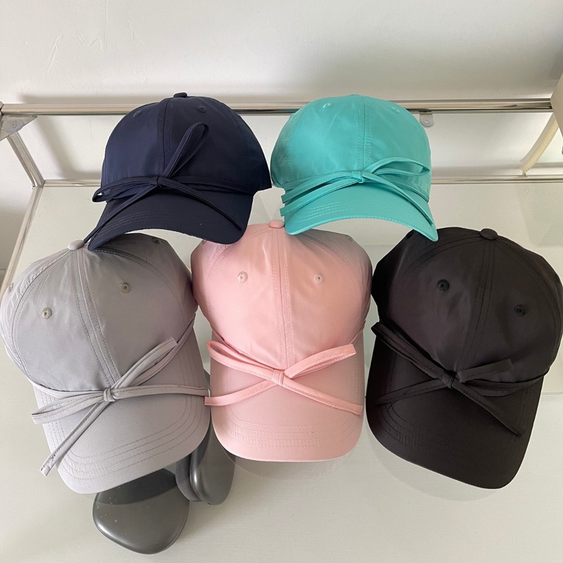 Korea's new thin quick-drying bow peaked cap for women with sun visor baseball cap with big head circumference and small ins.