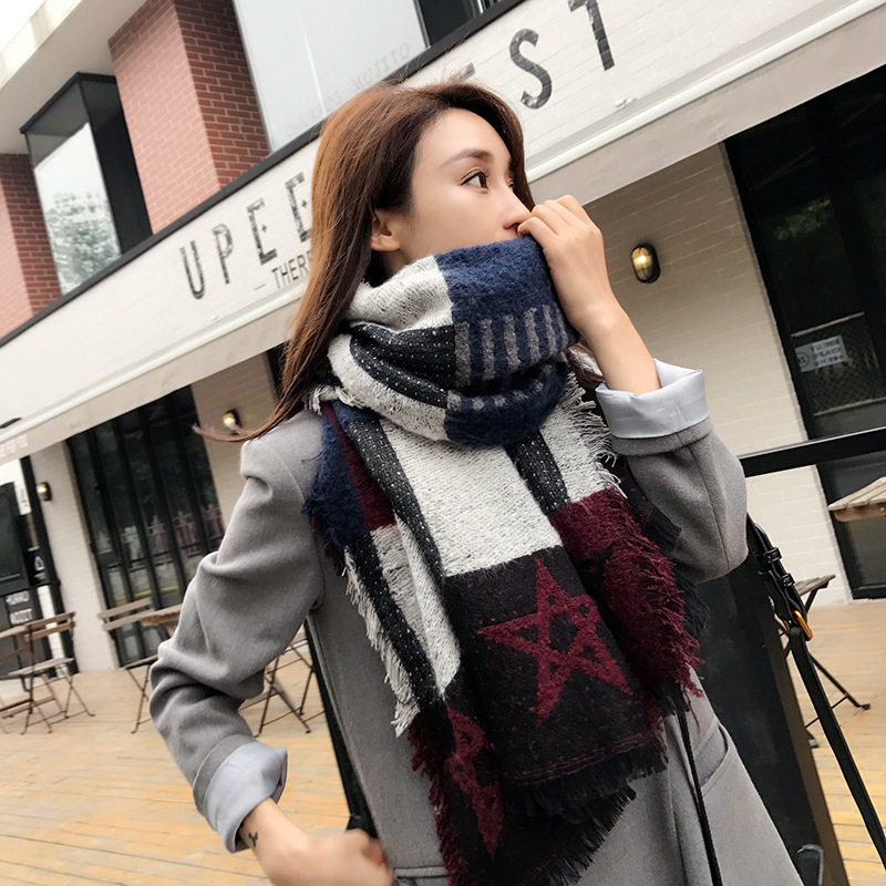 Imitation cashmere plaid scarf for women new British classic women's shawl new autumn and winter versatile winter student scarf