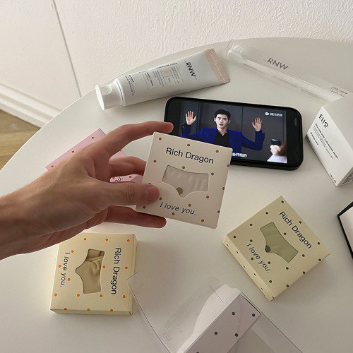 Dustproof independent packaging polka dot girl ice silk seamless mid-waist high elastic breathable crotch crotch women's briefs