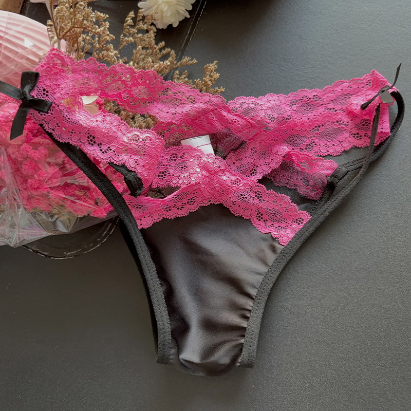 Sexy lingerie, sexy color-blocked lace, pure desire girl's panties, sweet and spicy see-through mesh, passionate temptation sexy panties