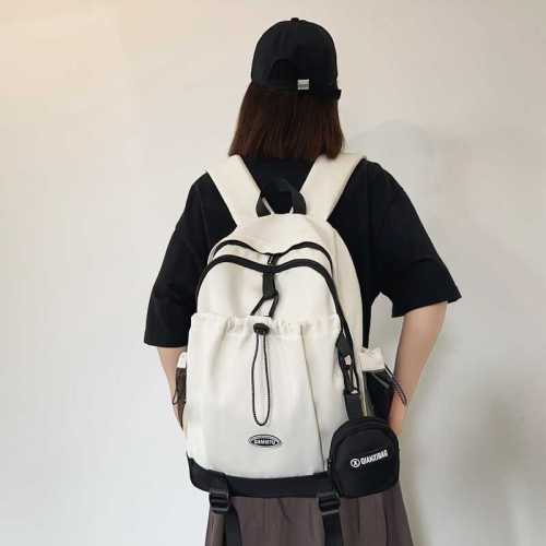 Korean style college style large-capacity school bag niche design sports and leisure backpack lightweight waterproof burden-reducing backpack