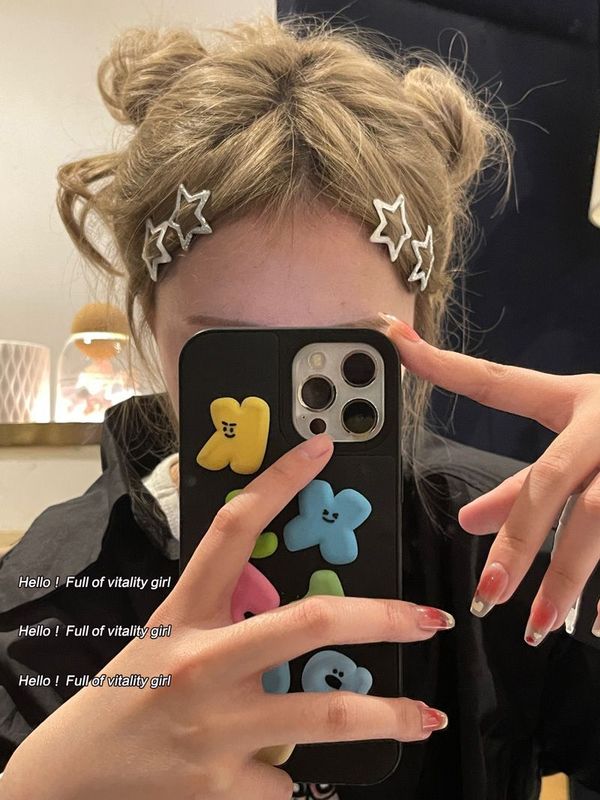 Star bb hair clip sweet cool side bangs broken hair clip internet celebrity cute five-pointed star clip hair accessories for women