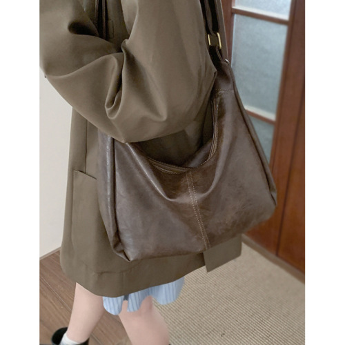 Maillard Retro Crossbody Bag Women's 2024 New Trendy Korean Tote Bag Versatile Large Capacity Shoulder Bag