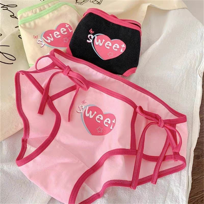 Ghost Horse Sweetheart ~ Dopamine Women's Pure Desire Lace-Up Panties Women's Cotton Crotch Breathable Sexy New Style